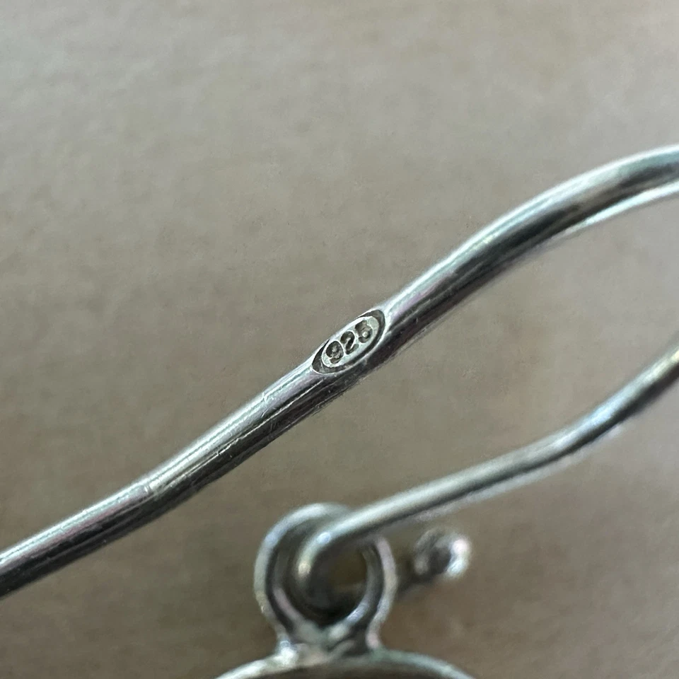 VTG Israel Hook Dangle Earrings 1.75" Blister Cultured Pearls 925 Sterling 10.4g - Image 3 of 4