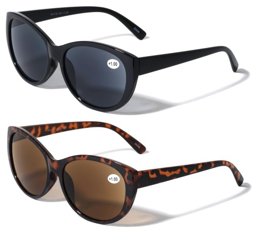 V.W.E. 2 Pairs Women Outdoor Reading Sunglasses Oversized Full Lens Readers L...