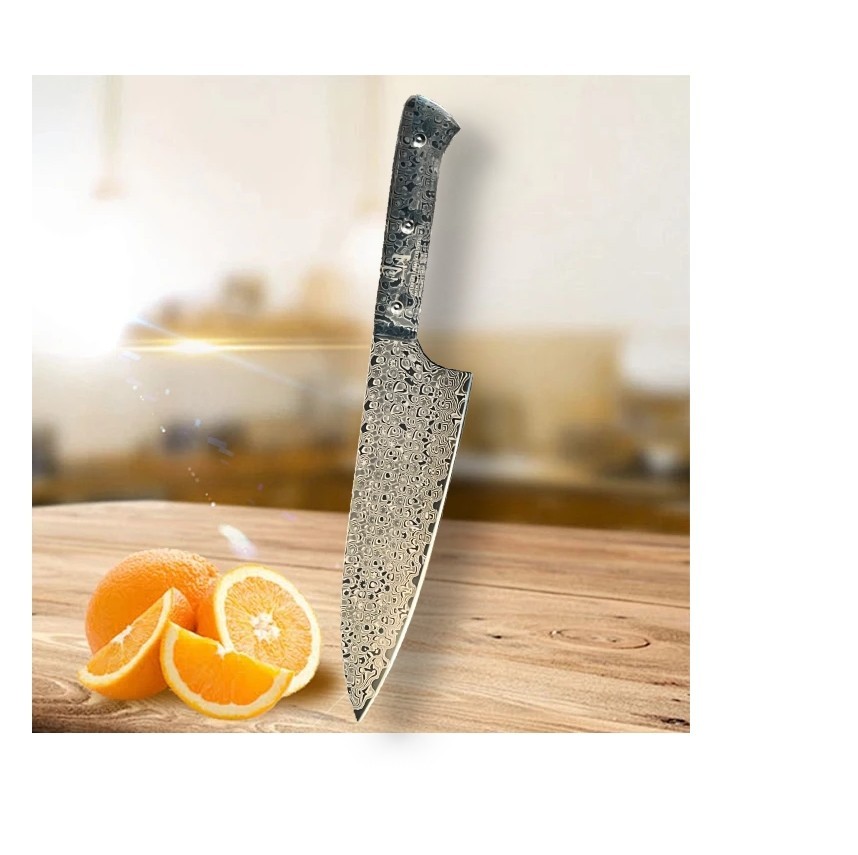 Tonggang 8" Chef Knife 45-Layers Damascus Steel Blacken