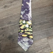 VINTAGE Waterliles Ralph Marlin Silk Neck Tie RM Style 1980s Made in USA