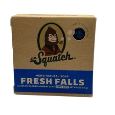 Dr. Squatch 5 oz. Fresh Falls Bar Soap Men’s Natural Soap Zero Grit Alaskan Clay