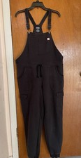 Duluth Trading Company Womens Souped-Up Sweats Overalls Black Size M