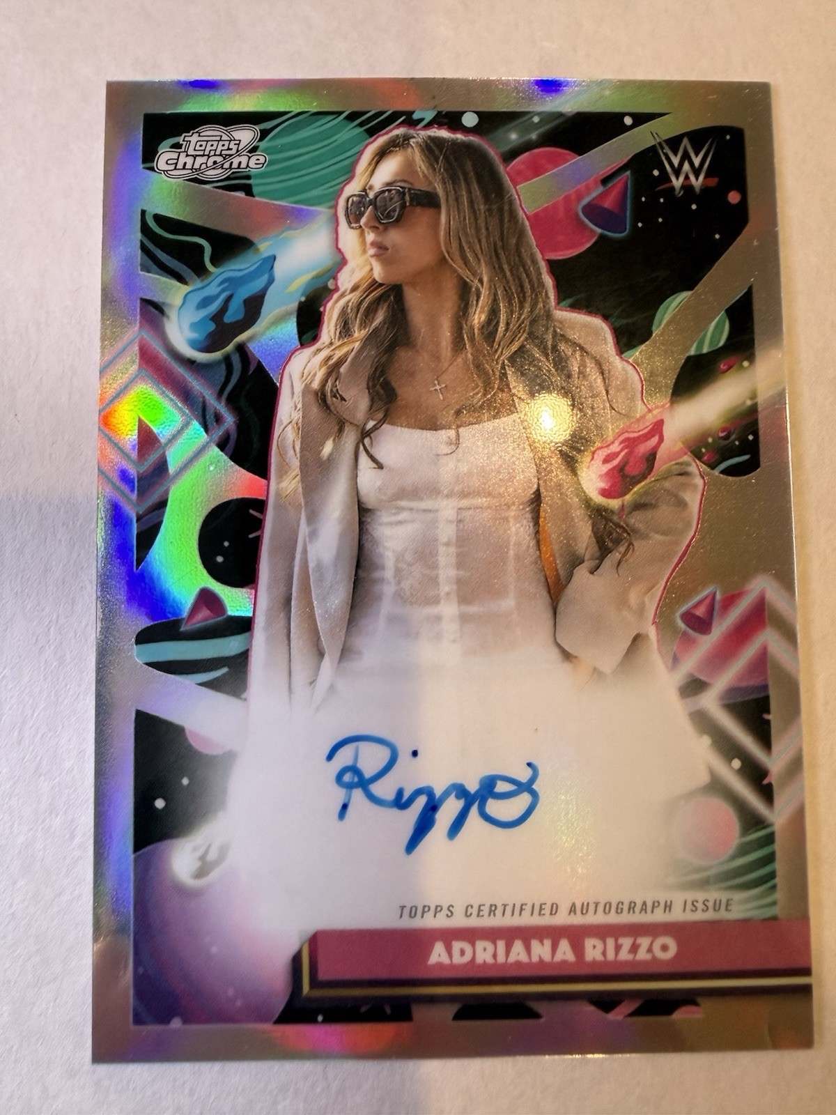 2026 Topps Cosmic WWE Refractor On Card Auto Adriana Rizzo view 1