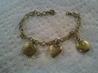 Gold Tone Small Locket Bracelet 7-1/4" long marked China