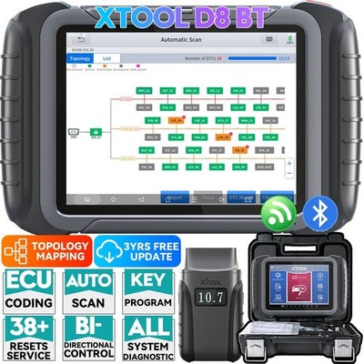 XTOOL D8BT OBD2 Scanner Bidirectional Full System Diagnostic Tool Key Programmer