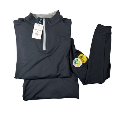 Lot of 2 Peter Millar Quarter Zip Pullovers Youth XL Black NWT Subway Patch
