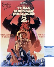 Bob Elmore signed 12x18 Poster Leatherface - The Texas Beckett Authentication