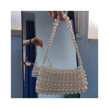 Original | Stylish Vintage Baroque Pearl Beaded Bag, Handheld Material Bag DIY
