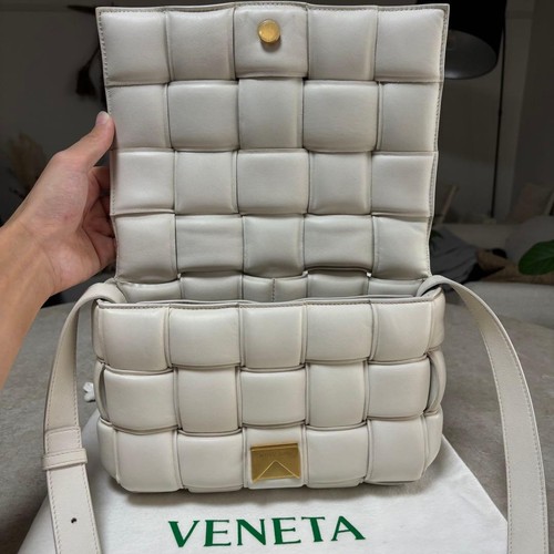 Borsa a tracolla Bottega Veneta cassetta imbottita gesso bianco originale Giappone Auth 042241 - Foto 10 di 10