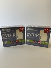 Set Of 2 Memorex DVD+R 10 Pack Slim Jewel Cases 16X 4.7GB 120 Min *NEW* 20 Discs