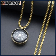 Mini Survival Compass Pendant Necklace Women Men Camping Hiking Pocket