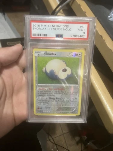 2016 POKEMON XY GENERATIONS #58 SNORLAX-REVERSE FOIL PSA 9