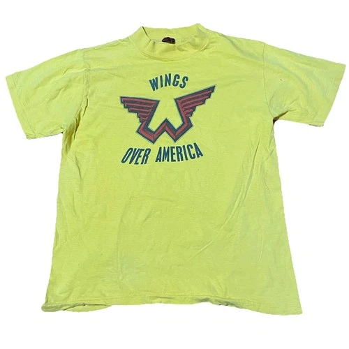 Wings Over America Tour Vintage T Shirt Rock Band Album 1970s vintage concert t-shirt, vintage, single stitch, B+ condition