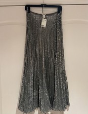 H M Silver Sparkly Skirt Flare Fancy