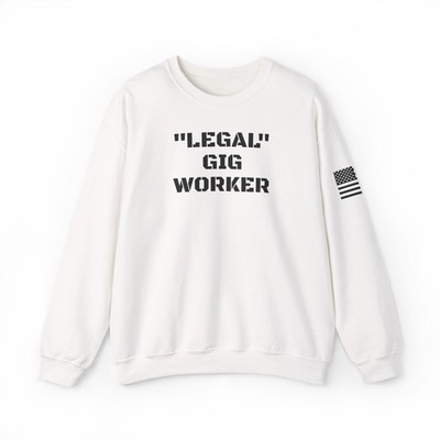 ''LEGAL'' Gig Worker Sweatshirt | Stencil Text, Flag Sleeve