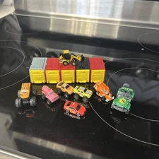 Mixed Tonka Pocket Mini Vehicle Garages And Mini Trucks Various Brands