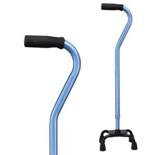 Adjustable Quad Cane with Small Base Design Lightweight Support Cane for Indoor