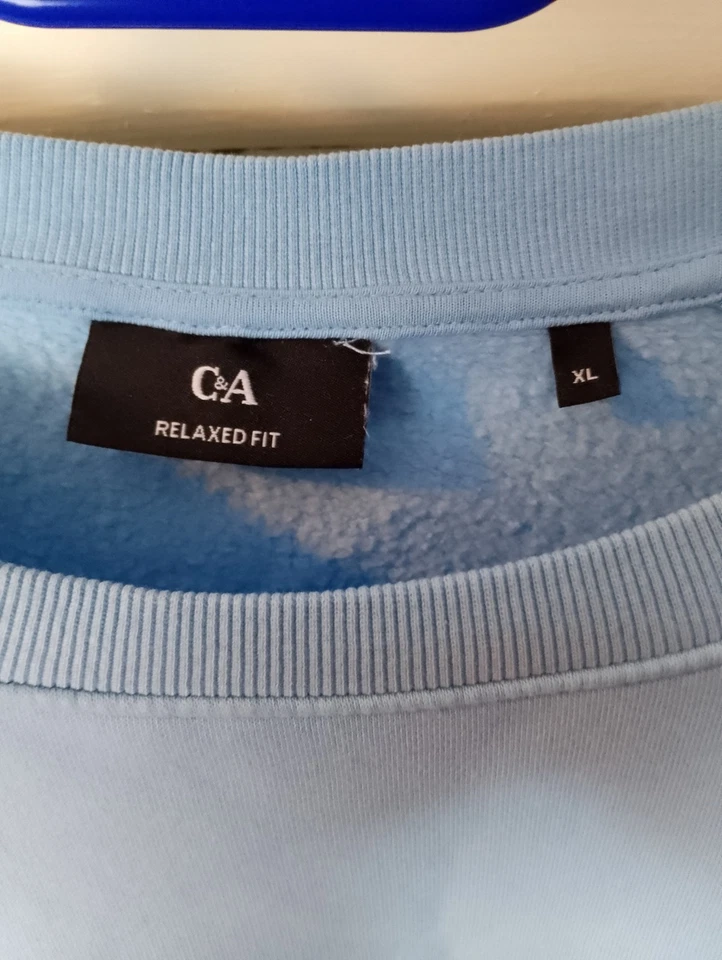 Sweatshirt Hellblau Grau Gr. XL  C&A Relaxed Fit - Bild 2 von 2