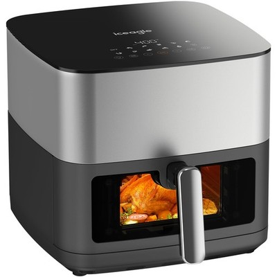 Iceagle Stainless Steel Air Fryer 9 Quart - Airfryer XXL with 9 Qt, Silver 