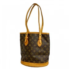 5Pa1139 Louis Vuitton Tote Bag Monogram Bucket Pm M42238 Brown Used Ladies