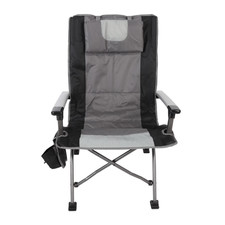 Ozark Trail High Back Camping Chair, Black, Adult, Adjustable, Foldable, 300 lb