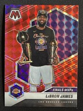 Lebron James 2020-21 Panini Mosaic Finals MVPs Red Mosaic #297