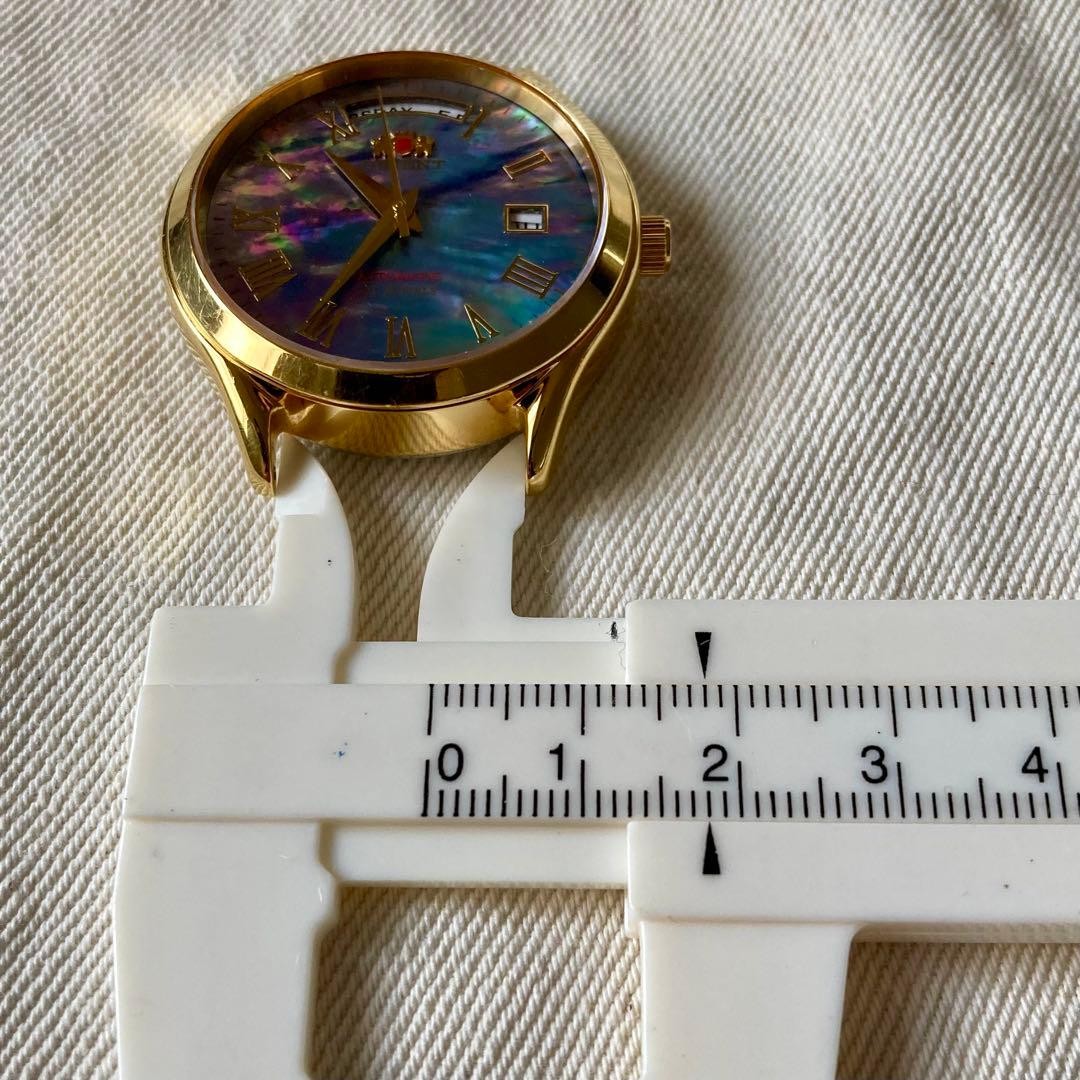 Orient Day Date Shell Dial Automatic Watch 21J Go… - image 17