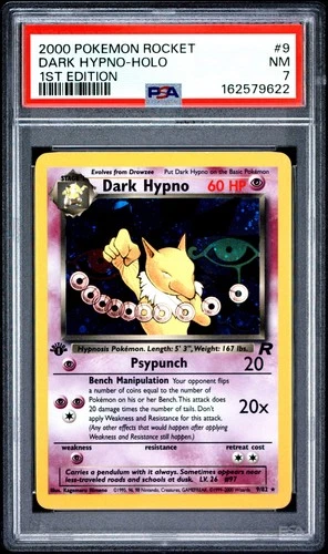 2000 POKEMON ROCKET 1ST EDITION #9 DARK HYPNO-HOLO PSA 7