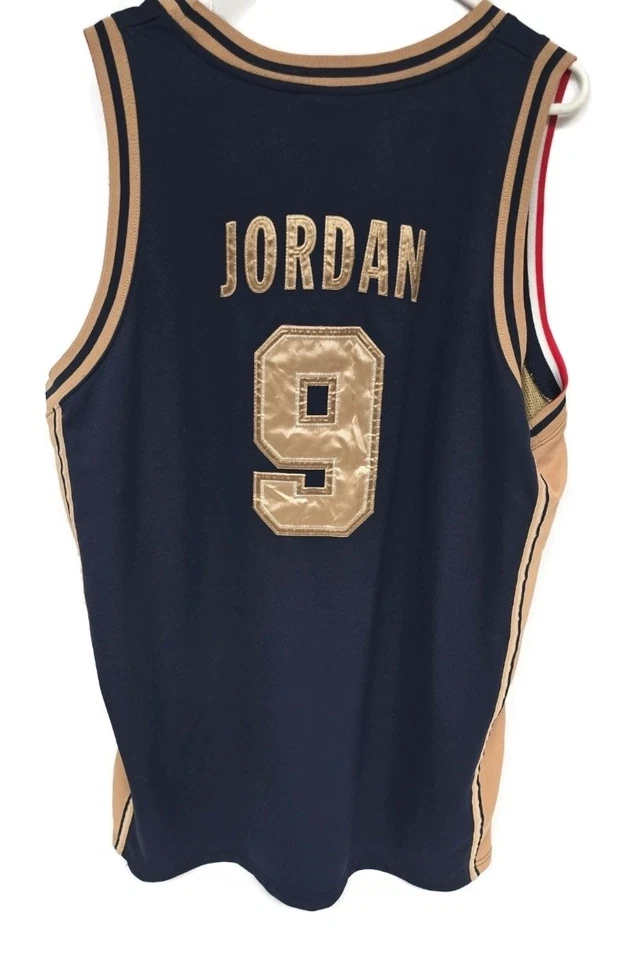 Vintage USA Basketball Jersey Mens 2XL Navy Gold NBA Michael Jordan 9 Nike 90s - Image 2 of 4