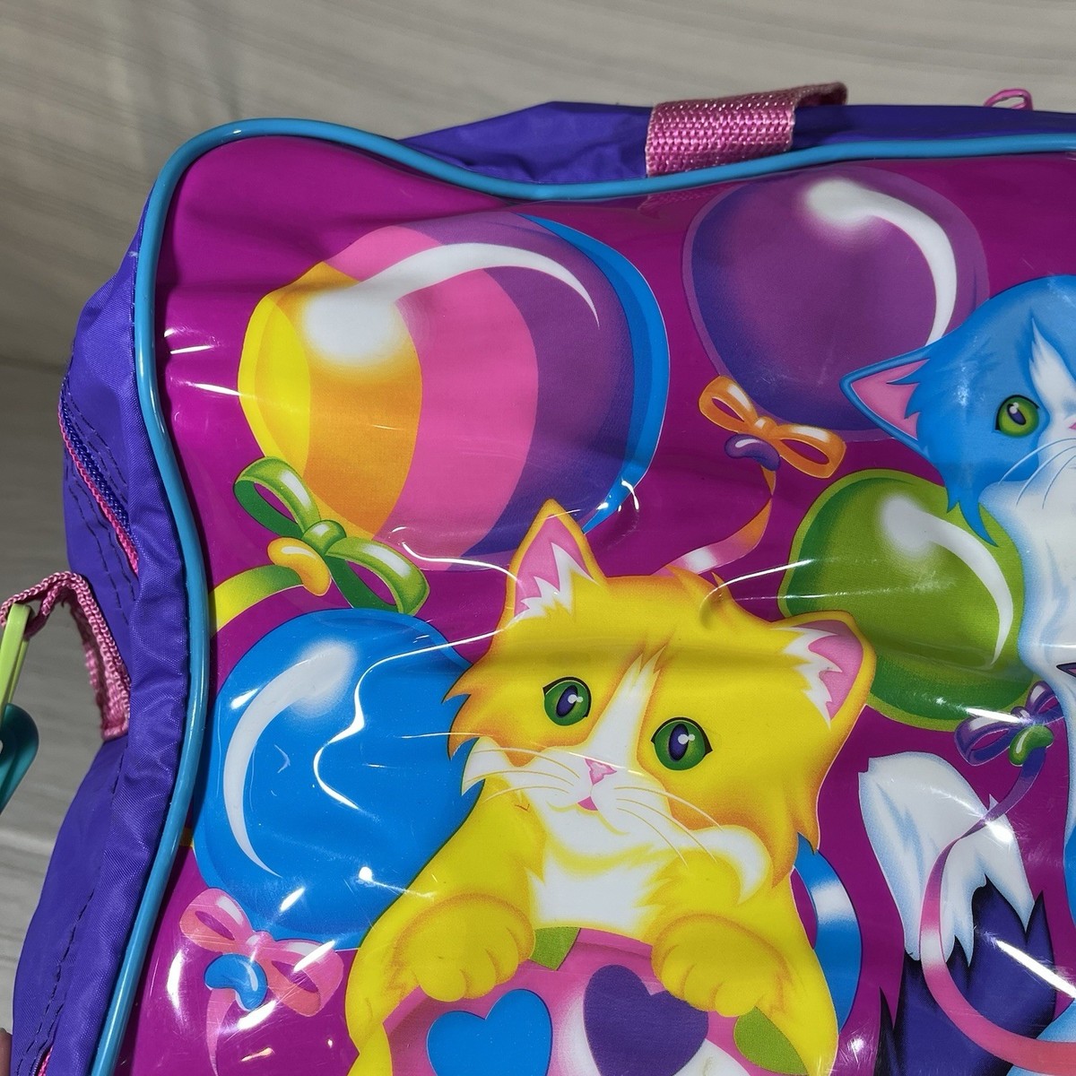 Vintage Lisa Frank 90s Balloon Kittens Cats Tote Duffel Bag