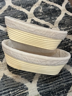 Banneton Proofing Basket Bowl Sourdough Bread Natural Rattan 2 Oval 10'' x 6''