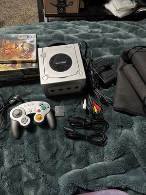 DOL-101 Platinum Silver Nintendo GameCube System Bundle Tested & Extras