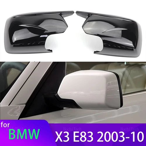 2x Glossy Black M Look Side Mirror Covers Replacement for BMW X3 E83 2003-2010 