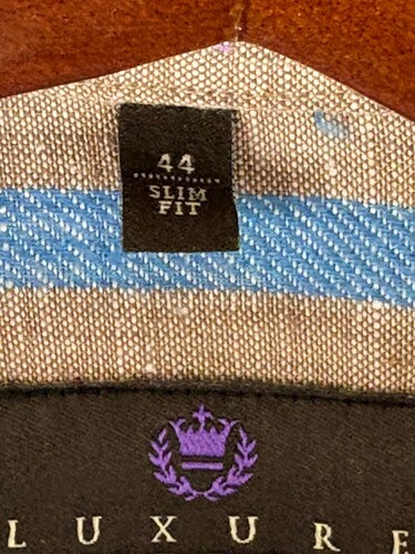 Luxure Louise Philippe 100% Linen Slim Fit Striped Long Sleeve Shirt, Men's L - Picture 5 of 12