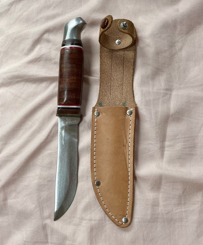 Vintage Fixed Blade- G.C. CO. Japan #382 w/ Leather Sheath & Handle Wrap - Picture 5 of 9