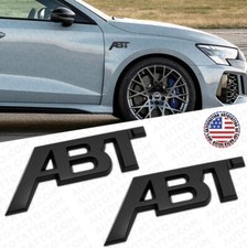 2pcs Audi Tuning Abt Sportsline Fender Badge Emblem Logo Matte Black Decorate