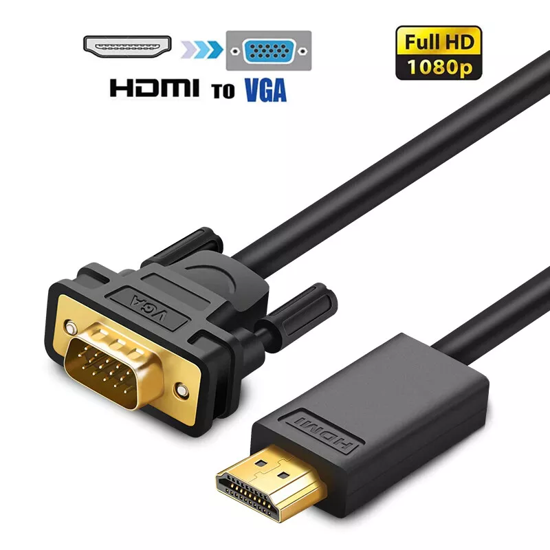 Câble adaptateur Hdmi vers Vga adaptateur Vga vers hdmi adaptateur D-sub vers  hdmi moniteur 15 broches adaptateur vers hdmi mâle vers vga mâle connecteur  cordon transmetteur unidirectionnel transmi