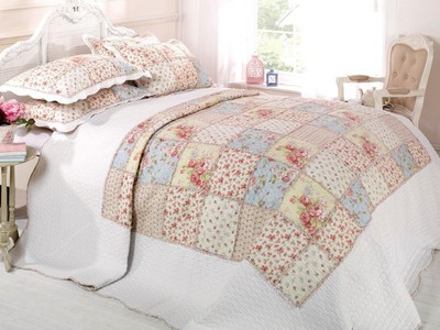 floral quilted throw