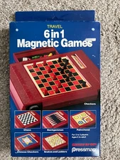 Pressman Vintage 6 in 1 Magnetic Travel Games 2261