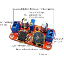 XL6019 30W 5A DC Boost Adjustable Voltage Converter Step Up Module Power Supply