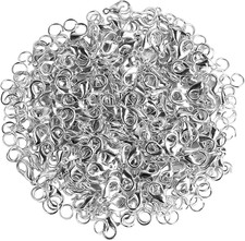 400PCS Lobster Claw Clasps with Open Jump Rings Kit, Bracelet Necklace Silver Fa