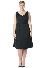 NWT$268  MYNT 179 Animal Jacquard Wrap Dress Black [Plus SZ: X] #N474