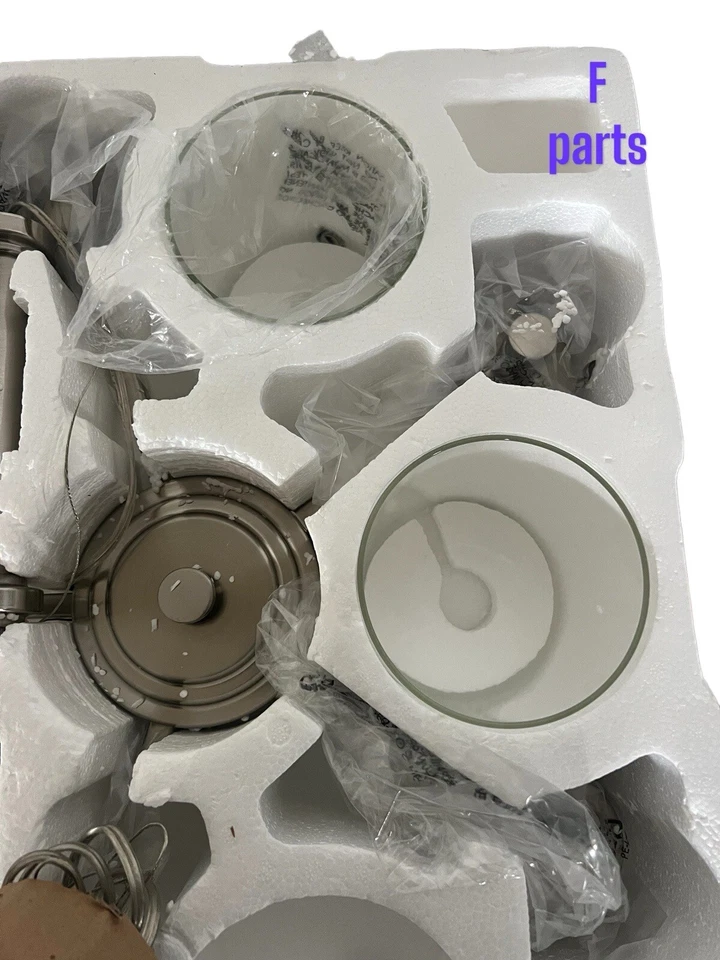 Burbank Hampton Bay 3 luces 19 pulgadas Lámpara colgante moderna de níquel cepillado leer Foto 4 de 4