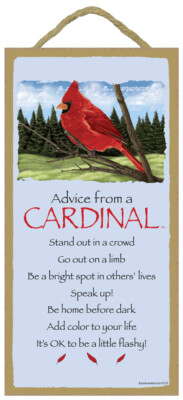 Advice from a Cardinal Stand out in a crowd Speak up Be... 10X5 Cute Sign C22