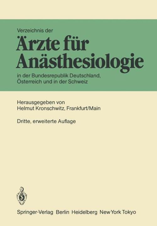 Helmut Kronschwitz | Verzeichnis Der Ärzte Für Anästhesiologie In