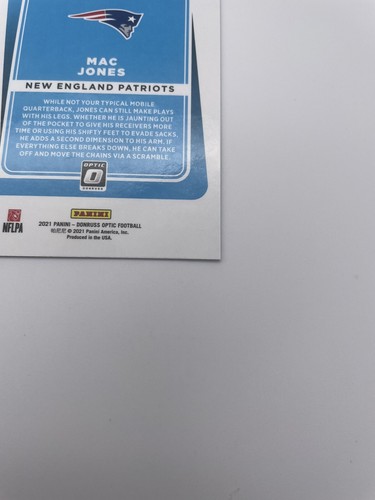 Mac Jones 2021 Donruss novato con clasificación óptica #206 Green Velocity Patriots - Imagen 9 de 10