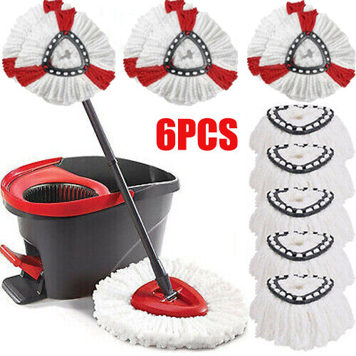 6 Pack Mop Replacement Heads for Vileda Spin Mop Microfiber Spin Mop