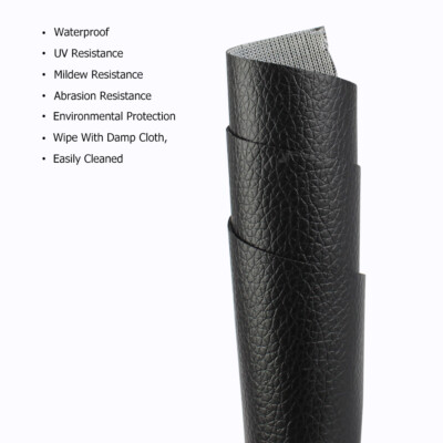 Black Synthetic Leather Fabric Durability Leatherette Soft Interfacing Materials