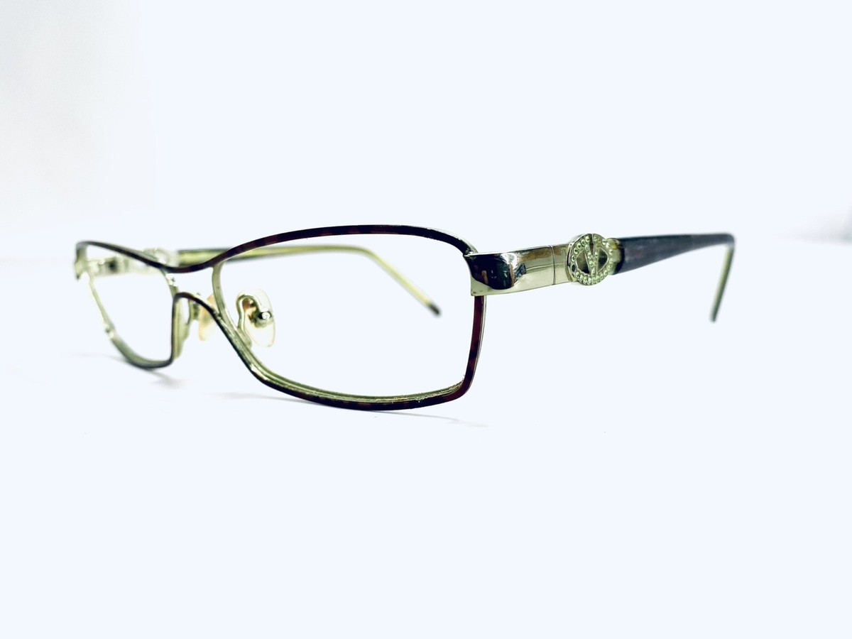Valentino Eyeglasses Cat Eye Tortoise Amber Green Metal  display picture 1