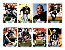 1993 Topps Oakland Raiders Team 8 dif Lot: Tim Brown, Patrick Bates Rookie RC+